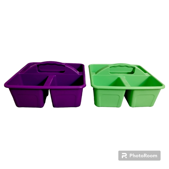 Purple and Green Storage Caddy Bundle Utility Cleaning Sorting Classroom Caddies - Picture 2 of 7